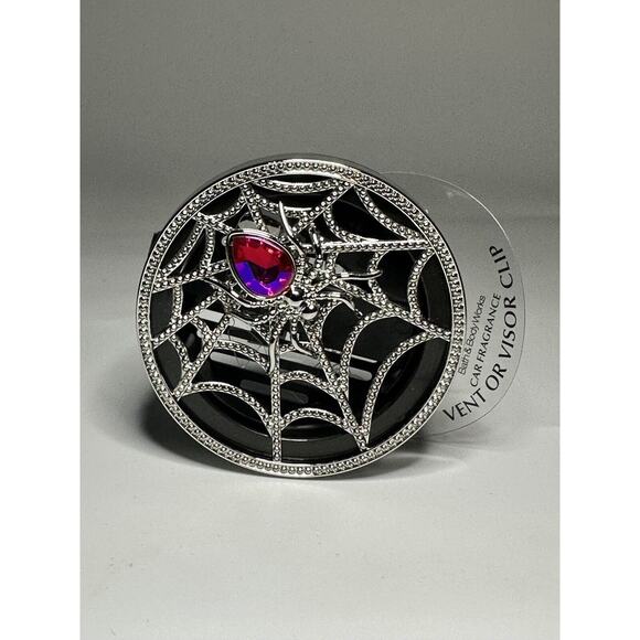 Bath & Body Works Other - Bath & Body Works HALLOWEEN CAR VENT SPIDERWEB Scentportable VISOR CLIP SPARKLY